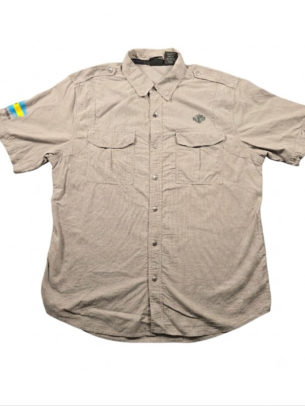 ​Harley Davidson Shirt Men XL Gray Striped Bahamas Nassau Graphic‎ Short Sleeve